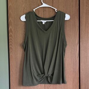 Time and Tru Olive Green Tank Top